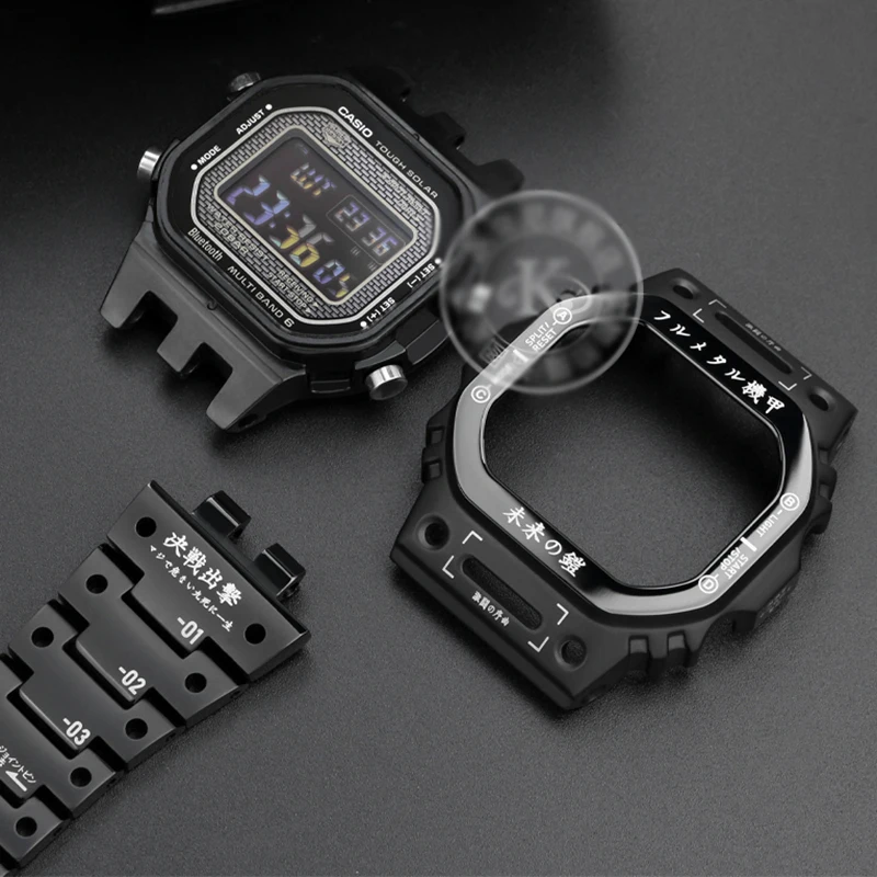 New Style Design Stainless Steel Kits Watch Band Metal Bezel For G-M-W-B5000 Set Watch Band Bracelet Case Cover Strap Belt Tool