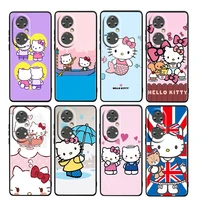 cartoon hello kitty pink for huawei p50 p20 p30 p40 5g p10 pro lite e plus p9 lite mini soft tpu silicone black phone case cover