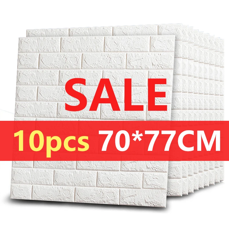 

3D Wall Stickers Imitation Brick Bedroom Decor Waterproof Self-adhesive Wallpaper For Living Room Kitchen TV Backdrop Decor