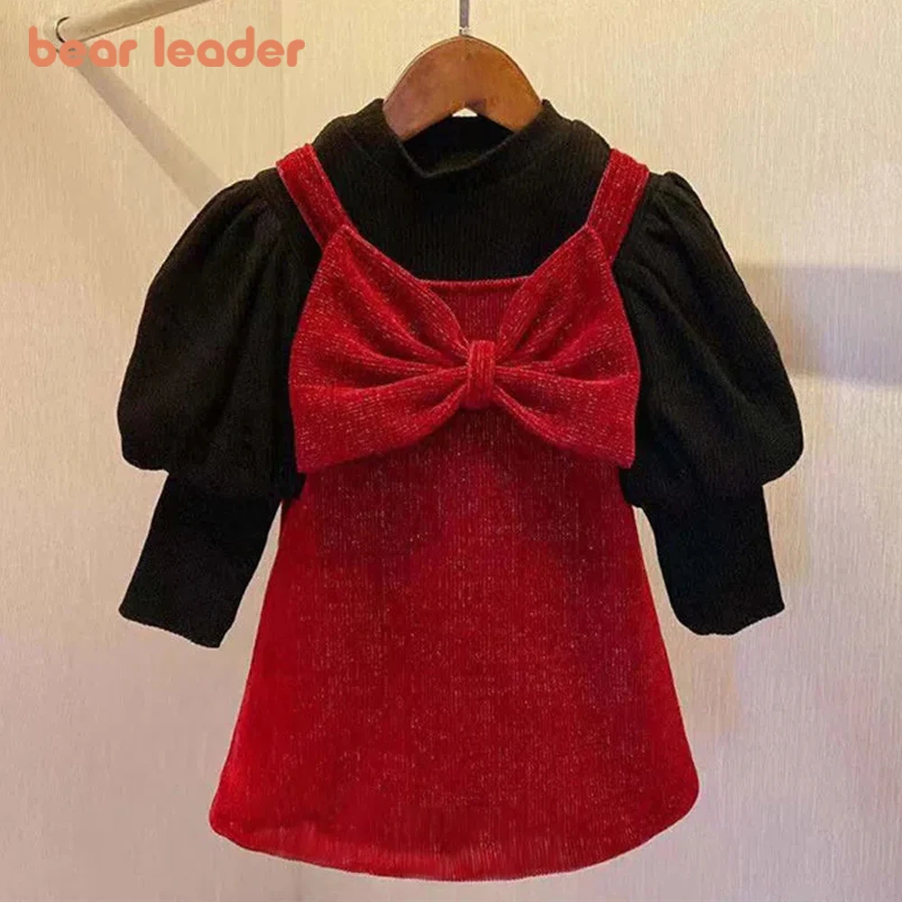 

Bear Leader/Детское платье для девочек комплекты с платьем для девочек однотонное платье с длинными рукавами комплект с платьем на подтяжках и б...