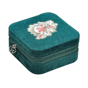 2022 Classical Velvet  Jewelry Earrings Casket For Accessory Display Embroidery, Fashionable And Portable