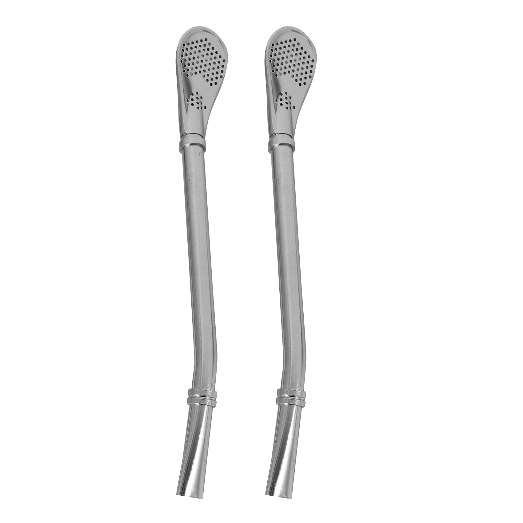 Set of 2 pcs - Stainless Steel Bombilla Gourd Drinking Straw Filtered