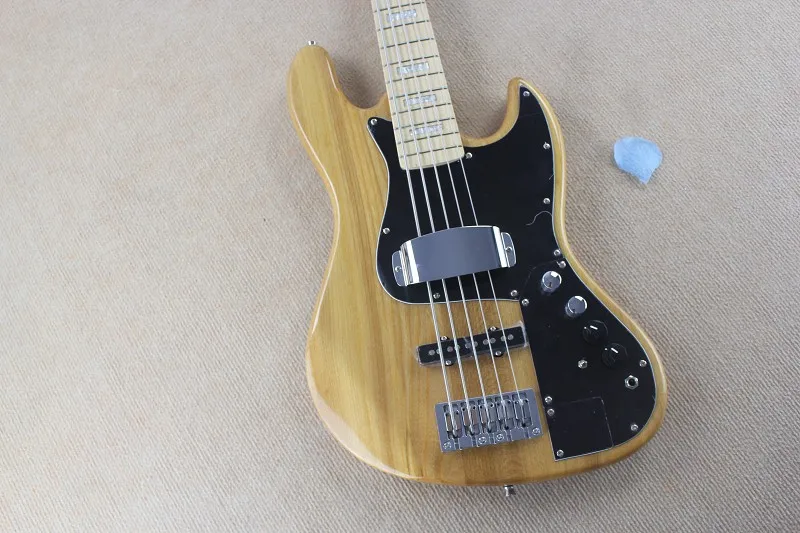 

Free Shipping High Quality Jazz Bass 5 String Natural Color Bass Guitar 6.21