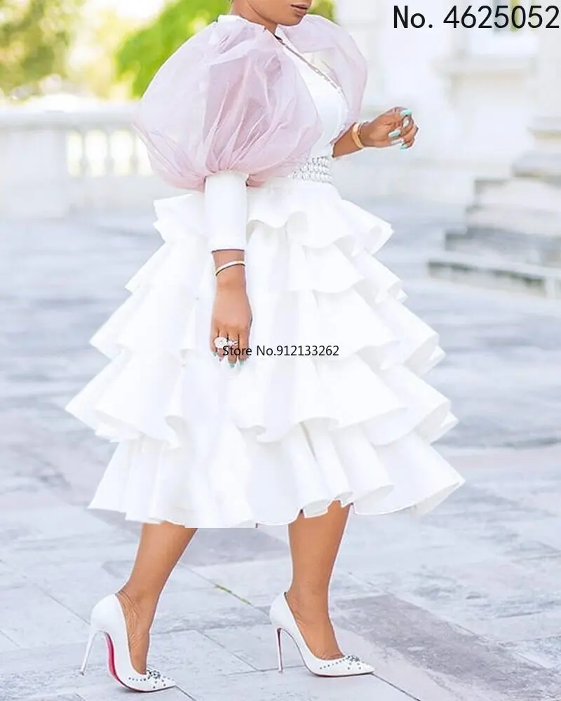 

White Color Chic Summer Sexy Long Maxi Dress Elegant Full Sleeve Evening Party Club Dress Women