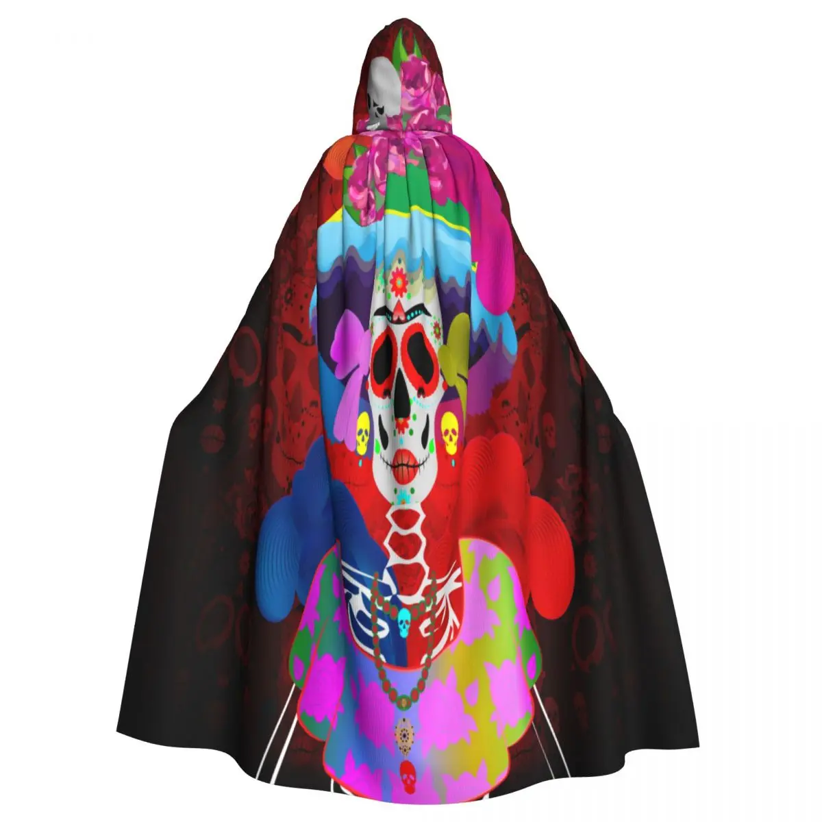 

Adult Cloak Cape Hooded The Day Of The Dead Catrina Medieval Costume Witch Wicca Vampire Elf Purim Carnival Party