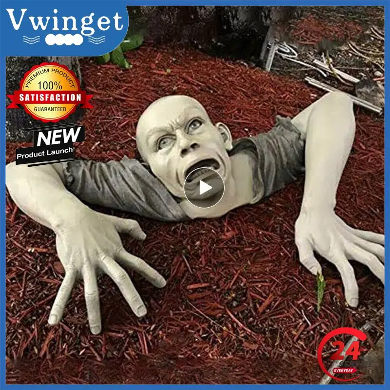 Halloween Horror Creepy Corpse Crawling Zombie Garden Statue Haunted House Props Supplies Halloween Outdoor Decoration