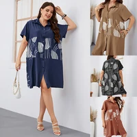 Free Shipping Casual Summer Clothes Long Plus Women's Buttoned Shirts Polo Female Tops Dress Ladies Oversized Elegant Midi Skirt