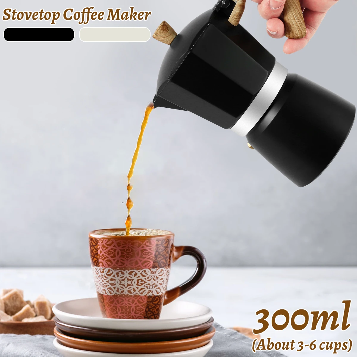 Stainless Steel Coffee Maker Pot 300ml Large Capacity Coffee