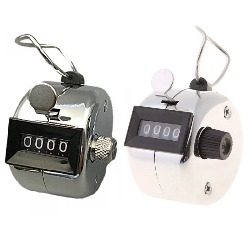 

Portable Hand Tally Counter Clicker Counter Handheld 4 Digit Display Metal Manual Mechanical Counter Clicker Finger Ring