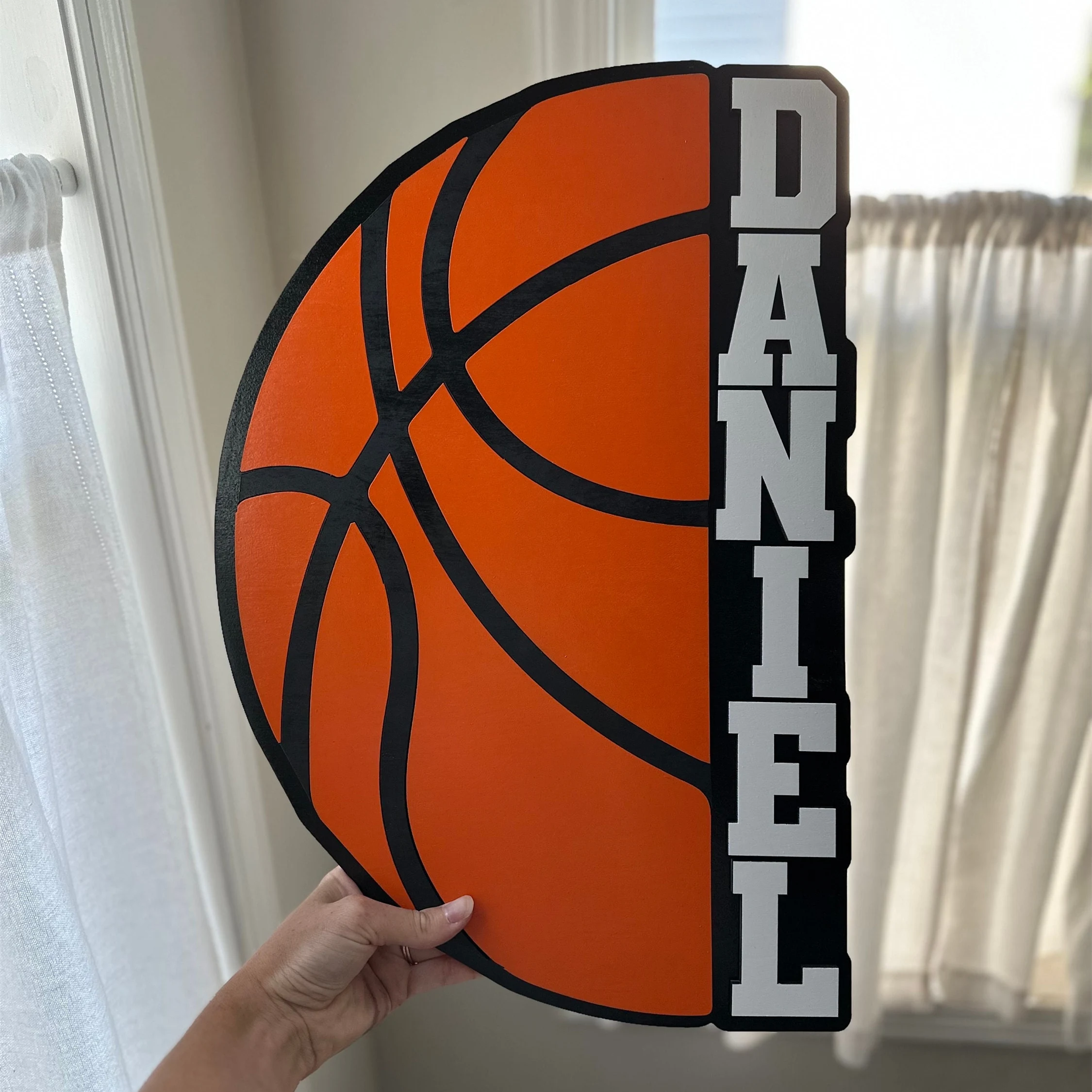 

Basketball Wooden Name personalize Custom Name Sign Kids Room Nursery Nordic Pop art Home decoration wall Modern Design Decor