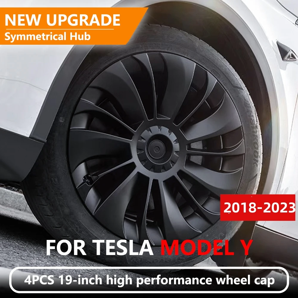 

4PCS 19 Inch Automobile Hubcap For Tesla Model Y 2018-2023 Full Rim Cover Accessories Hub Cap Performance Replacement Wheel Cap