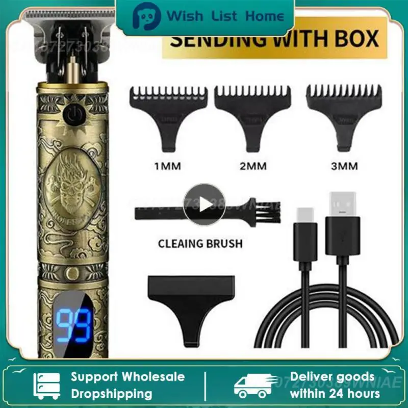 

T9 LCD Electric Hairdresser Oil Shaving Head Electric Pusher Carving Electric Pusher Clipper Hair Precision Trimmer For Men