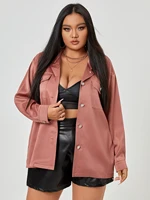 squad plus flap pocket single breasted coat new womens jacket solid color lapel jacket