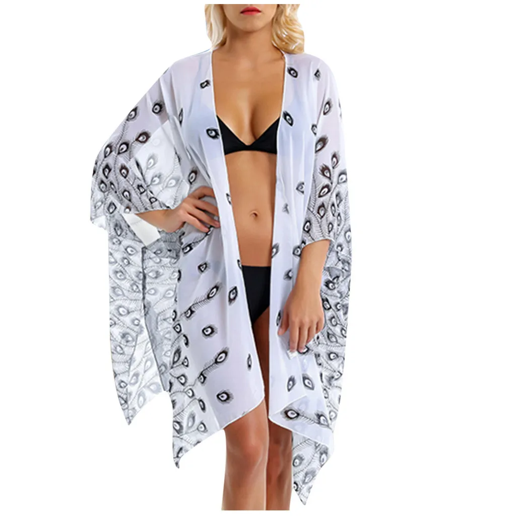 

Ladies Color Fashion Beach Blouse Chiffon Pattern Solid Travel Swimwears Tankinis Set Swimwears micro