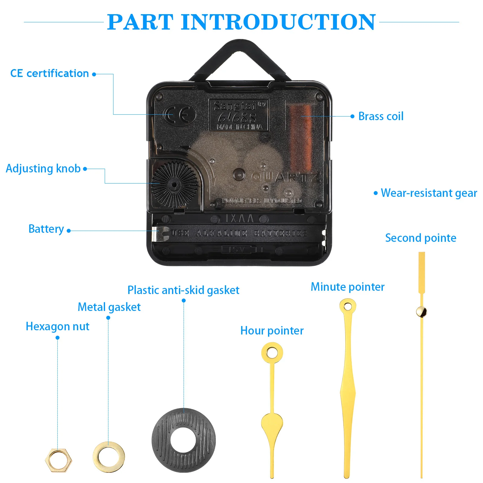 DOITOOL 1 комплект кварцевых настенных часов с механизмом замена запасных частей