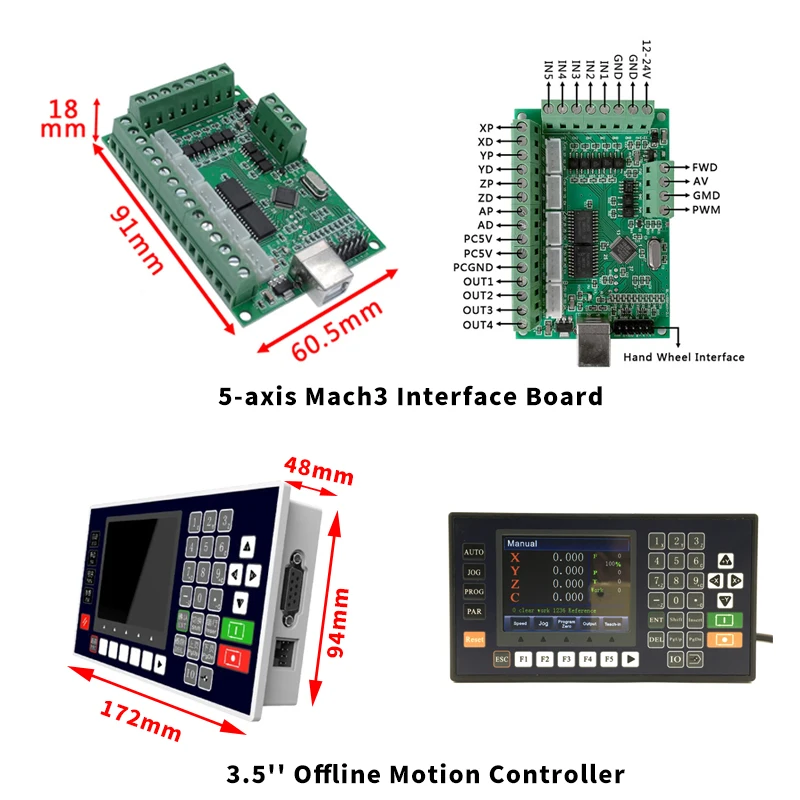 1-3 Axis Nema34 Stepper Motor Drive Power Supply Controller Kit 4.5/8.5/12NM 86mm 6A & Mach3/Offline Controller for CNC Router images - 6