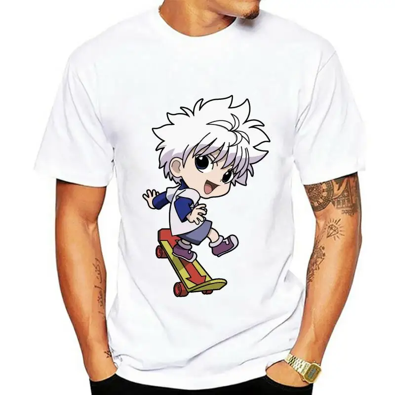 

Camiseta Chibi Killua Zoldyck para hombre, camisa de Skateboarding, camiseta para mujer