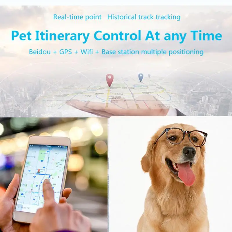 

Ошейник для собак и кошек, водонепроницаемый GPS-локатор, голосовые вызовы, для крупных и средних питомцев
