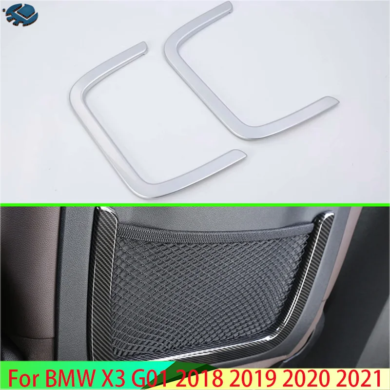 

For BMW X3 G01 2018 2019 2020 2021 Car Accessories ABS Chrome Matte Interior Front Seat Back Net Frame Cover Trim Stickers