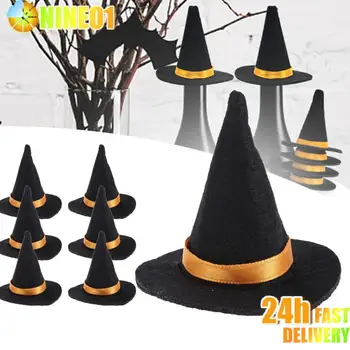 Felt Witch Hat Wine Bottle Cap Home Handicraft All Saints Day Hat Mini Party Supplies Hair Accessories Holiday DIY Decorations 1