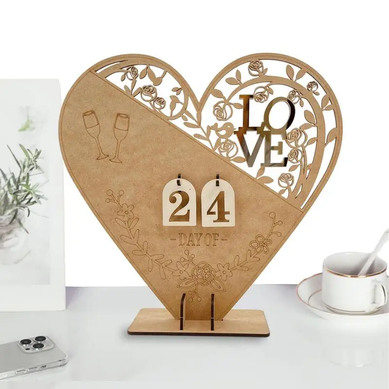 

День до свадебного обратного отсчета дня до дня свадьбы календарь деревенский деревянный Свадебный знак с ажурным сердцем/Mr & Mrs Love