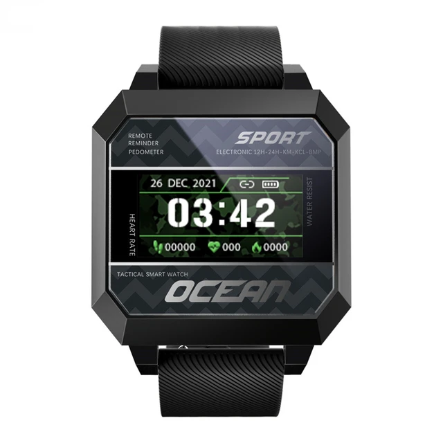 

OCEAN 2 Sports Smart Watch 0.96'' TFT Single-Touch Screen Sleep Heart Rate Blood Pressure Monitor Message Smartwatch