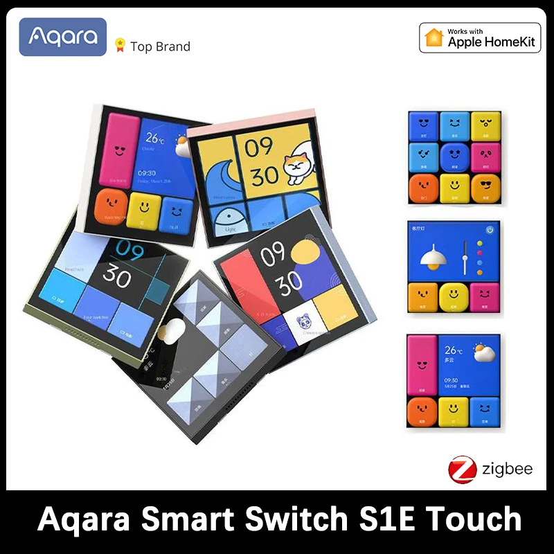 

Aqara Smart Switch S1E Touch Control 4" Full LED Timer Calendar Power Statistics Scene Setting Remote for Homekit & Aqara APP