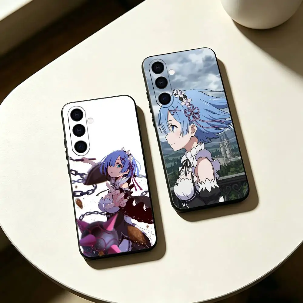 Фото Чехол для телефона ReZero Gentle R-Rem, черный, силиконовый, мягкий, для Samsung Galaxy A73, A72, A71, A70, A53, A52, A51 №1