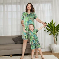 mommy and me clothes pajama set short sleeve top shorts family look mom daughter matching clothes matching family outfits