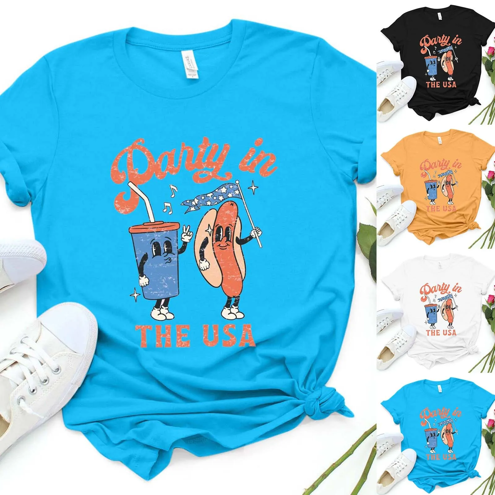 

Женская футболка с коротким рукавом и круглым вырезом, с забавным принтом