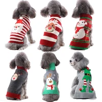 xmas striped dog sweater pet reindeer knit clothes dogs snowman christmas hoodies costume for small and medium dogs doggyzstyle