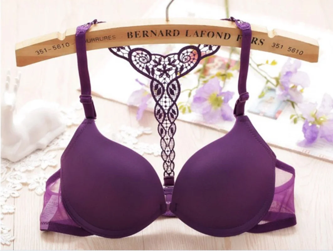 

New fashioin style beauty back seamless front buckle sexy push up bra underwear brassiere lingerie wire free wireless bralette