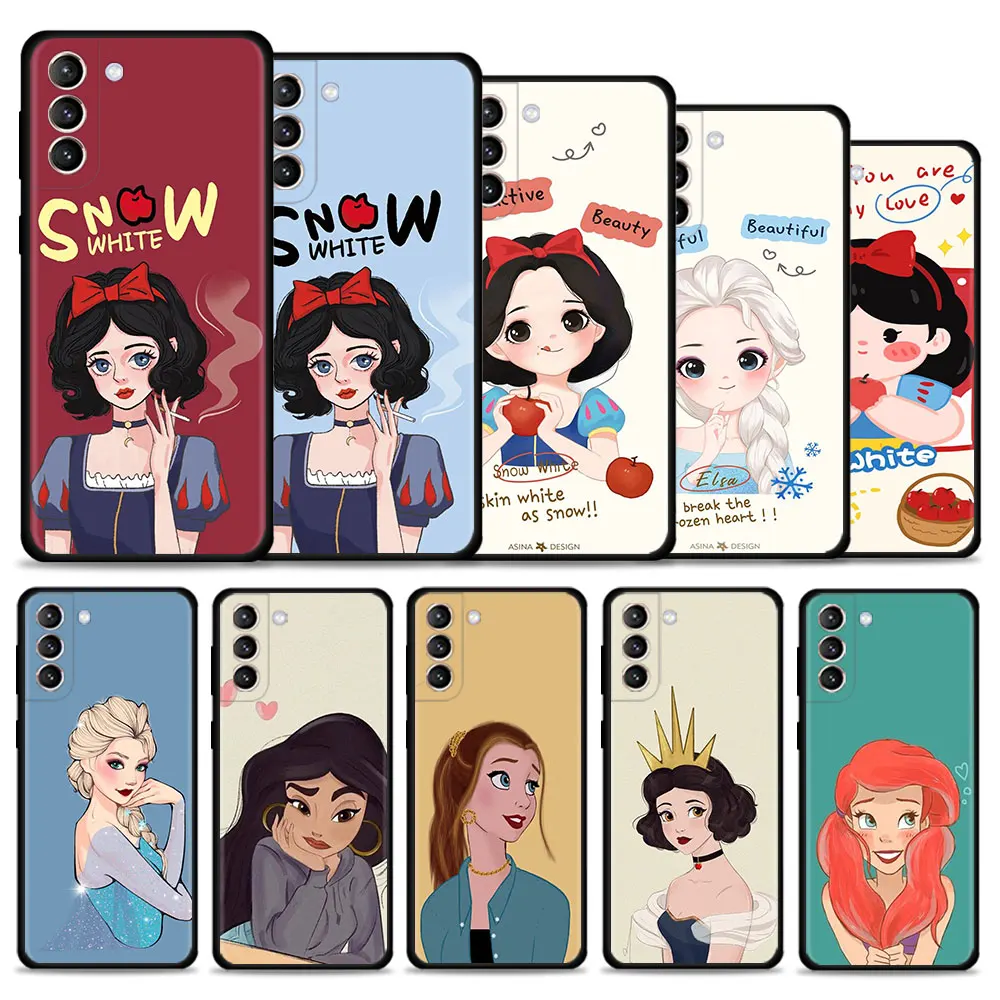 

Case For Samsung S21 S20 FE S22 Ultra S10 S9 S8 Plus S10e for Galaxy Note 20Ultra 10Plus S21FE S20FE Coque Queen Elsa Snow White