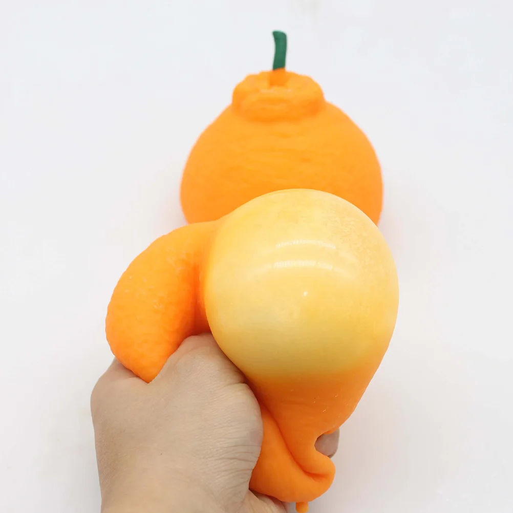 

2 Pcs Bulk Kids Toys Orange Squeeze Fruits Shaped Party Relaxing Playthings Small Office Favors