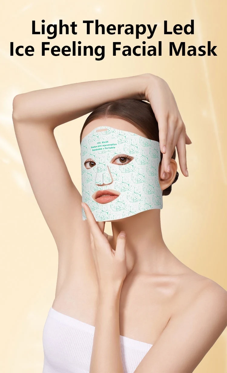 Прохладная кожа Чувство против морщин Силиконовая светодиодная маска Красная