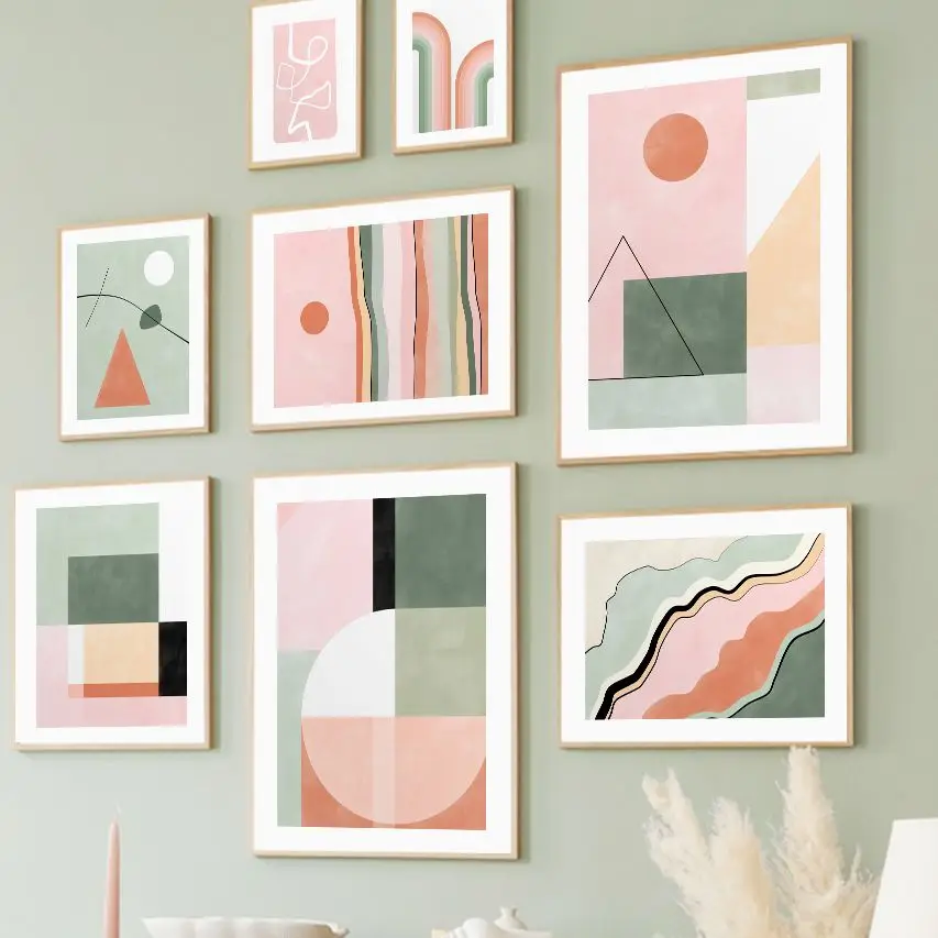 

Abstract Sun Mountain Line Arched Color Block Art Canvas Painting Nordic Posters And Prints Wall Pictures For Living Room Decor