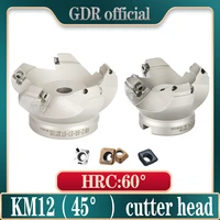 km12 45 degree milling cutter head cutting adapter 50 63 80 carbide insert sekt1204 cnc lathe machine face milling cutter head