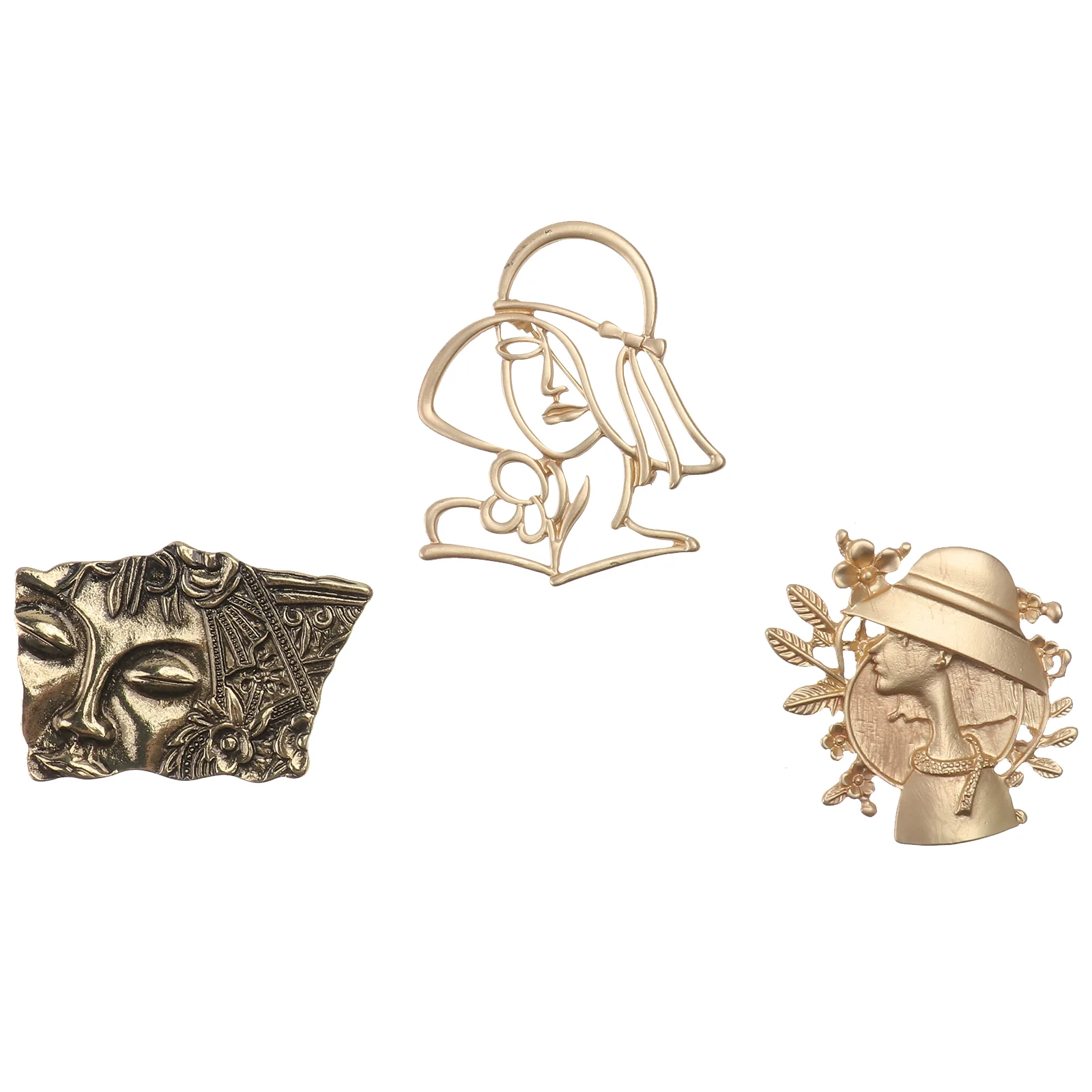 

3Pcs Hollow-out Beauty Brooch Delicate Alloy Breastpin Clothing Accessory