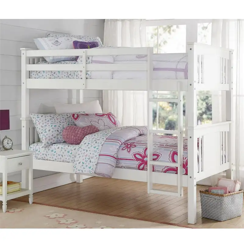 

Homes and Gardens Flynn Twin Size Bunk Bed for Kids, White Cat bed Toy bed Cama para niñas Toy bed Cama para niñas Cat bed Toy