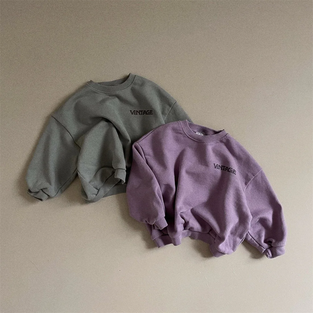 

2023 Autumn New Baby Long Sleeve Sweatshirt Cotton Children Letter Print Pullover Loose Kids Boy Girls Casual Sweatshirt