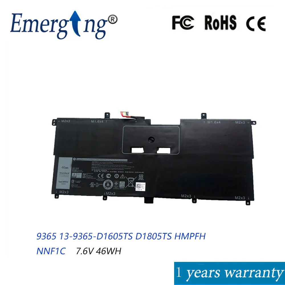 Фото Аккумулятор NNF1C для Dell 9365 XPS13 13-9365-D1605TS D1805TS HMPFH NNF1C 7.6V 46WH №1