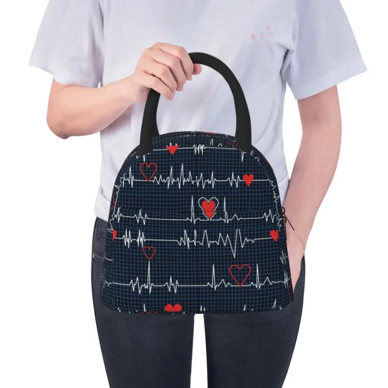 

Водонепроницаемая дорожная сумка для медсестер, Изолированные сумки для обеда, Женская медсестра с рисунком сердца, холодильник для еды, Теплая Коробка для бенто для детей, школьный обед