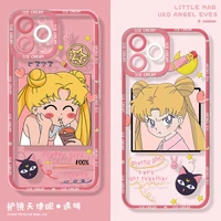 sailor moon anime phone case for iphone 6 6s 7 8 11 12 13 max plus x xs xr pro max transparent