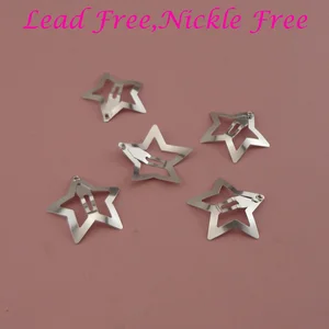 50PCS 3cm Silver Star Hair Clips for Girls Filigree Star Metal Snap Clip Hairpins Barrettes Hair jew in Pakistan