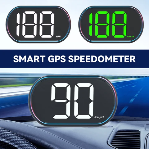 Автомобильный цифровой спидометр HUD Головной дисплей GPS Измеритель скорости KMH MPH Дисплей для всех автомобилей Грузовиков Plug and Play Автозапчасти Аксессуары