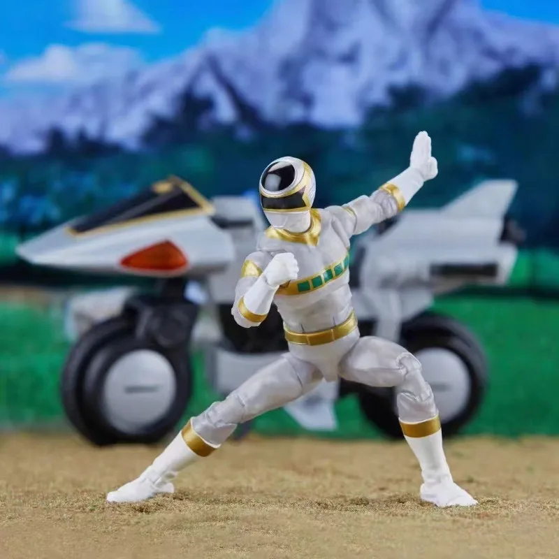 Фото Оригинальная коллекция молний Hasbro Power Rangers в космосе, серебряный рейнджер, аниме-фигурка, коллекционная модель игрушки №2