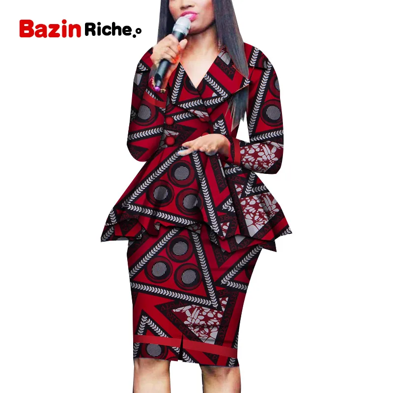 Африканский стиль женская африканская одежда комплект из двух предметов платье