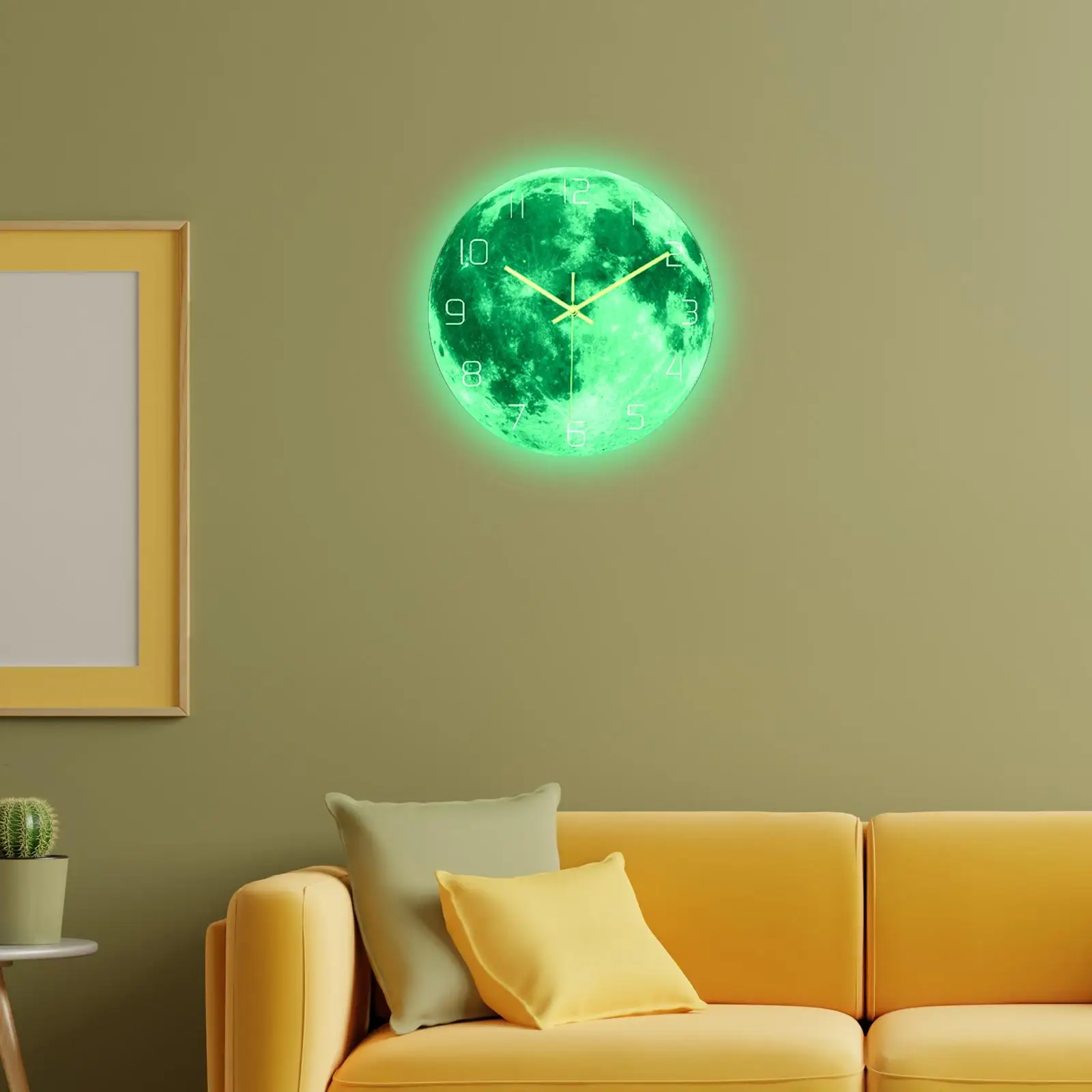 

Luminous Wall Clock Non Ticking Round Hanging Clocks for Bedroom Decoration