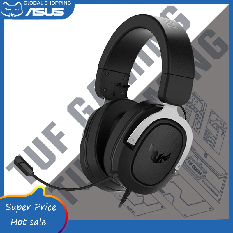 Оригинальная игровая гарнитура Asus TUF Gaming H3 3 5 мм объемный звук глубокие басы