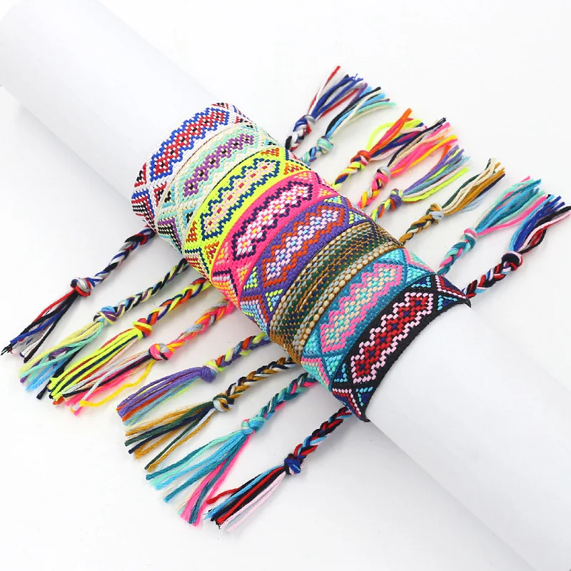 

Дружба плетеные сумки геометрические узоры гламурные браслеты дамы мода Богемия ручная работа модные девушки йога Pulseras женщины авиабросок